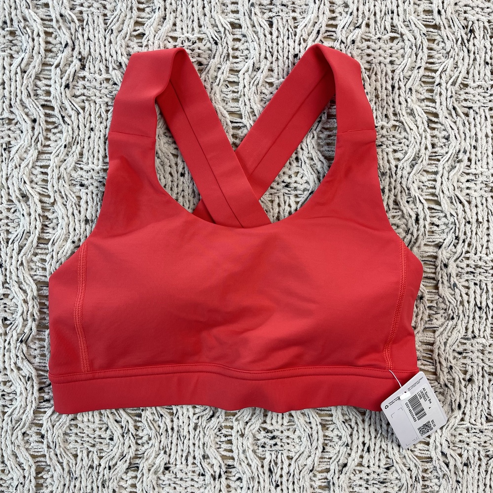 Lululemon All Sport Bra Sports Womens 4 Red Nylon Spandex Blend High Support NWT